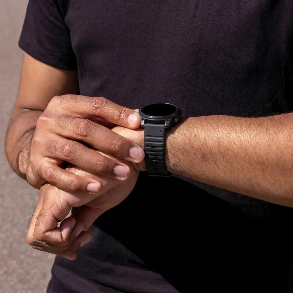 Correa silicona robusto Garmin Fenix 5x / 6x (negro)