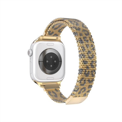 Apple Watch Slim Milanese Strap (Gold Leopard)