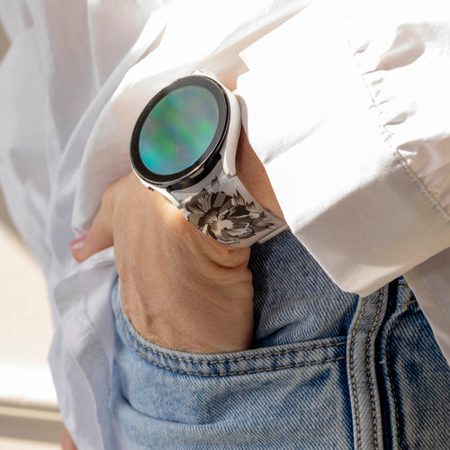 Transparent Flower Samsung Galaxy Watch 6 44mm Magnetic Strap
