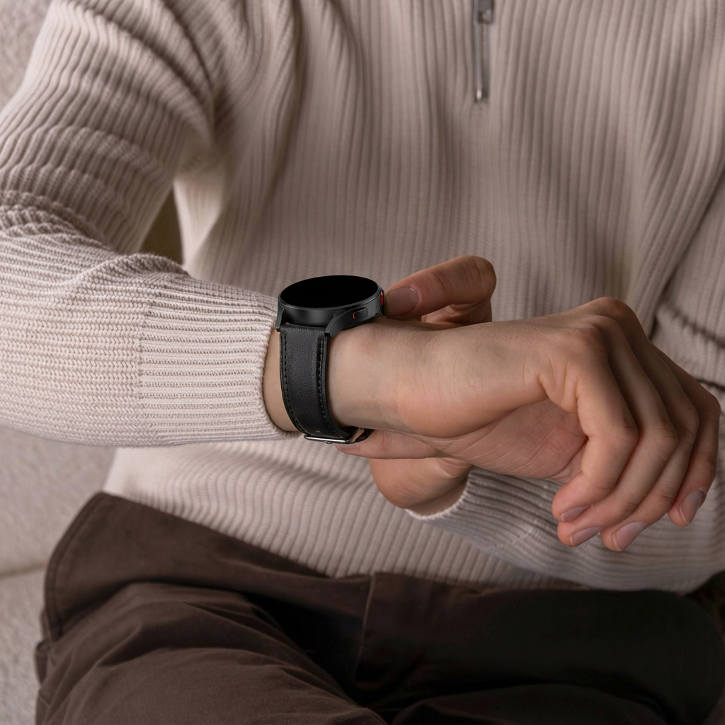 Correa cuero moderna Coros Pace 2 (negro)