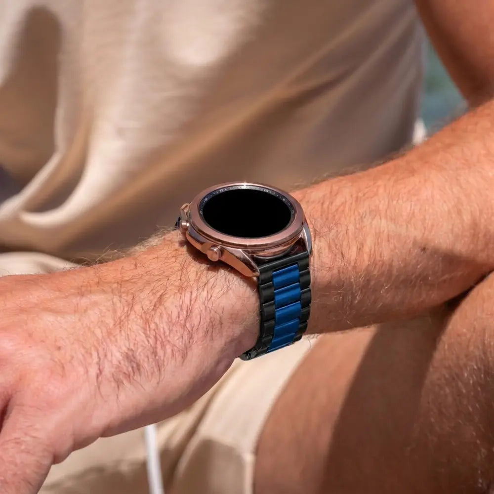 Correa de acero Samsung Galaxy Watch 42mm (negro/azul)