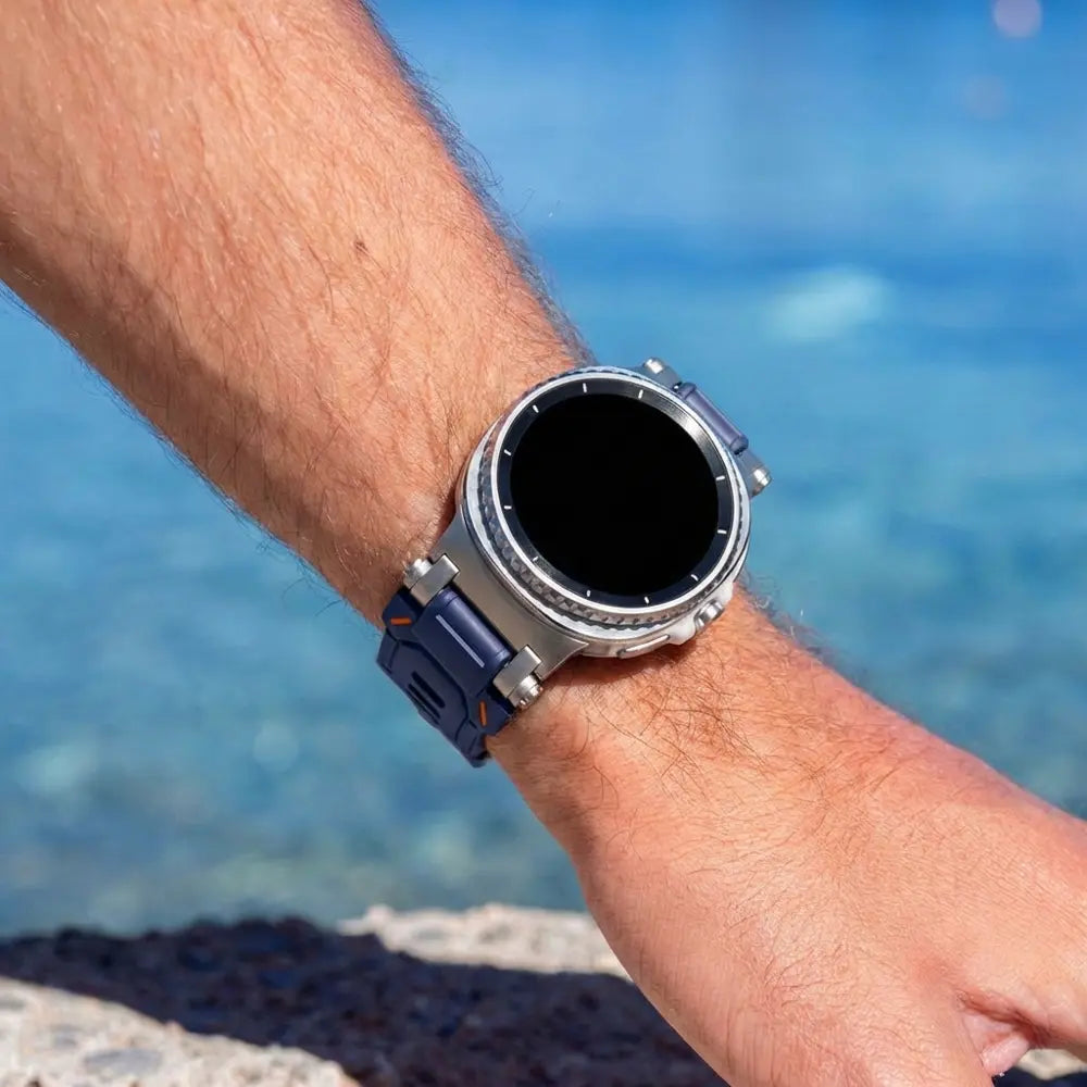 Correa silicona 'Explorer' Samsung Galaxy Watch 8 40mm (azul con titanio)