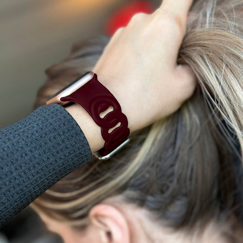 Correa silicona cadena Apple Watch (vino rojo)