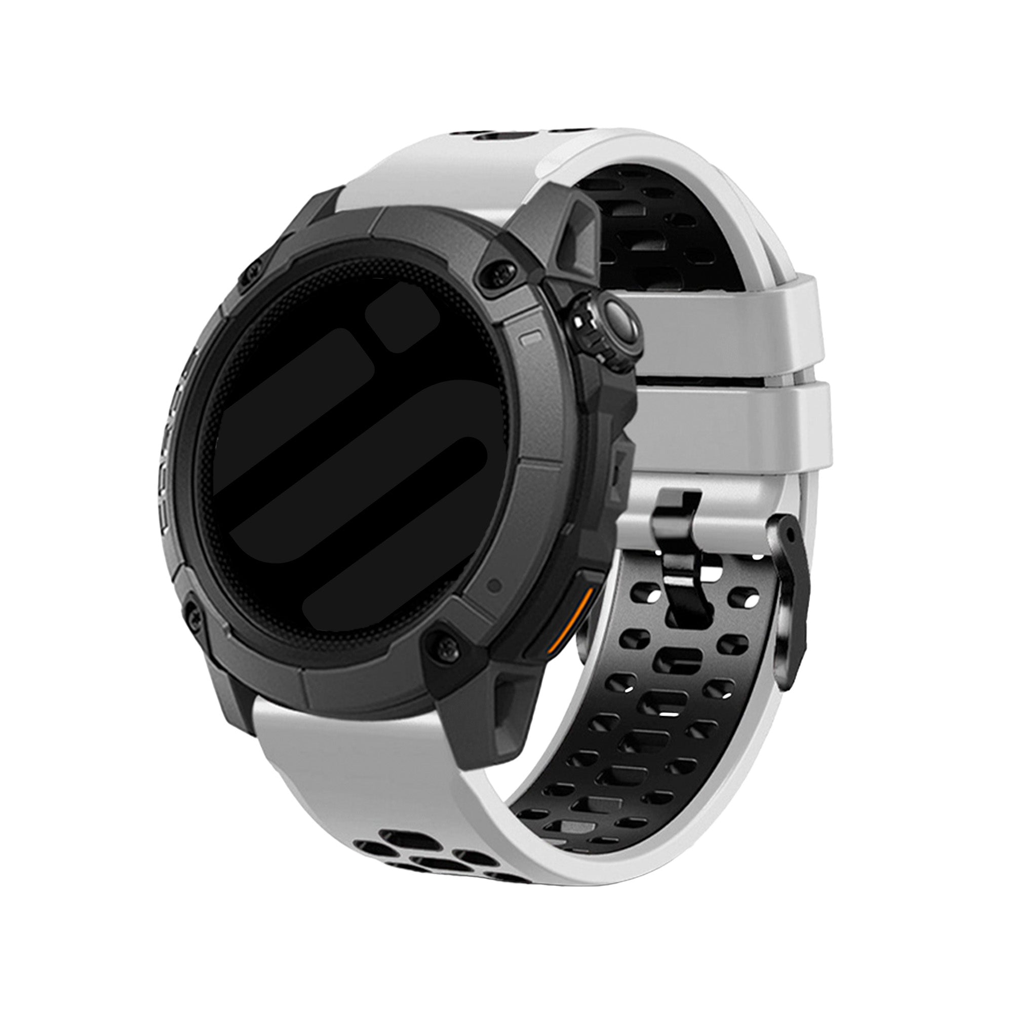 Universal 24mm Sport Buckle Strap (White/Black)
