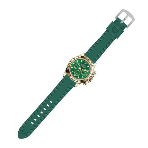 Universal 24mm Wave Silicone Strap (Green)