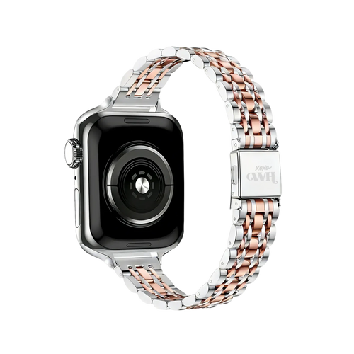 xoxo Wildhearts Correa acero 'slim' Apple Watch (plata/oro rosa)
