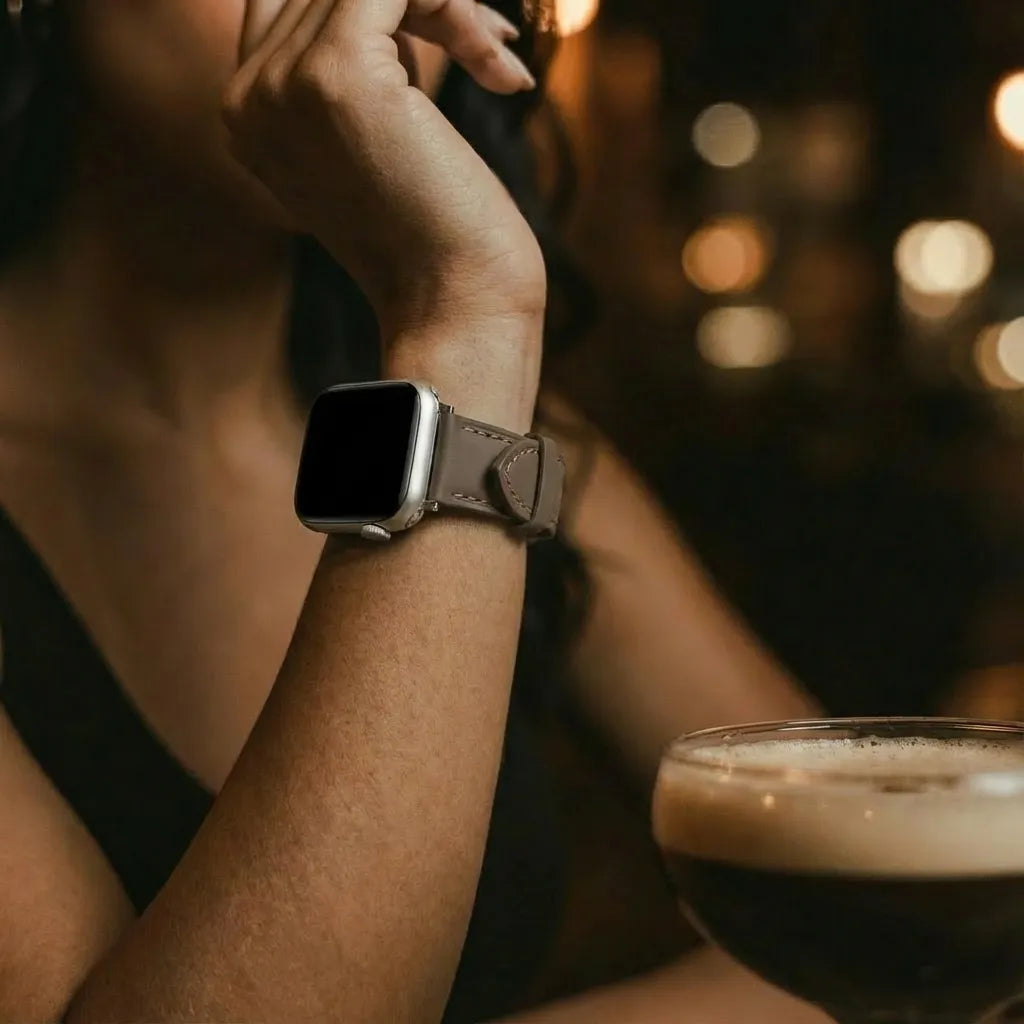 Correa cuero 'Slimfit' Apple Watch (cafe oscuro)