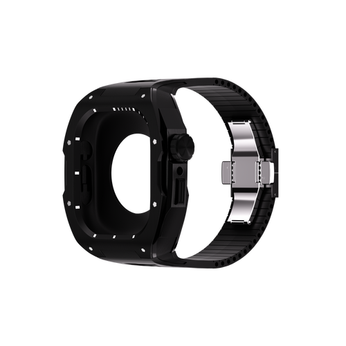 Reqior Funda con correa de goma Apple Watch 45mm (negro)
