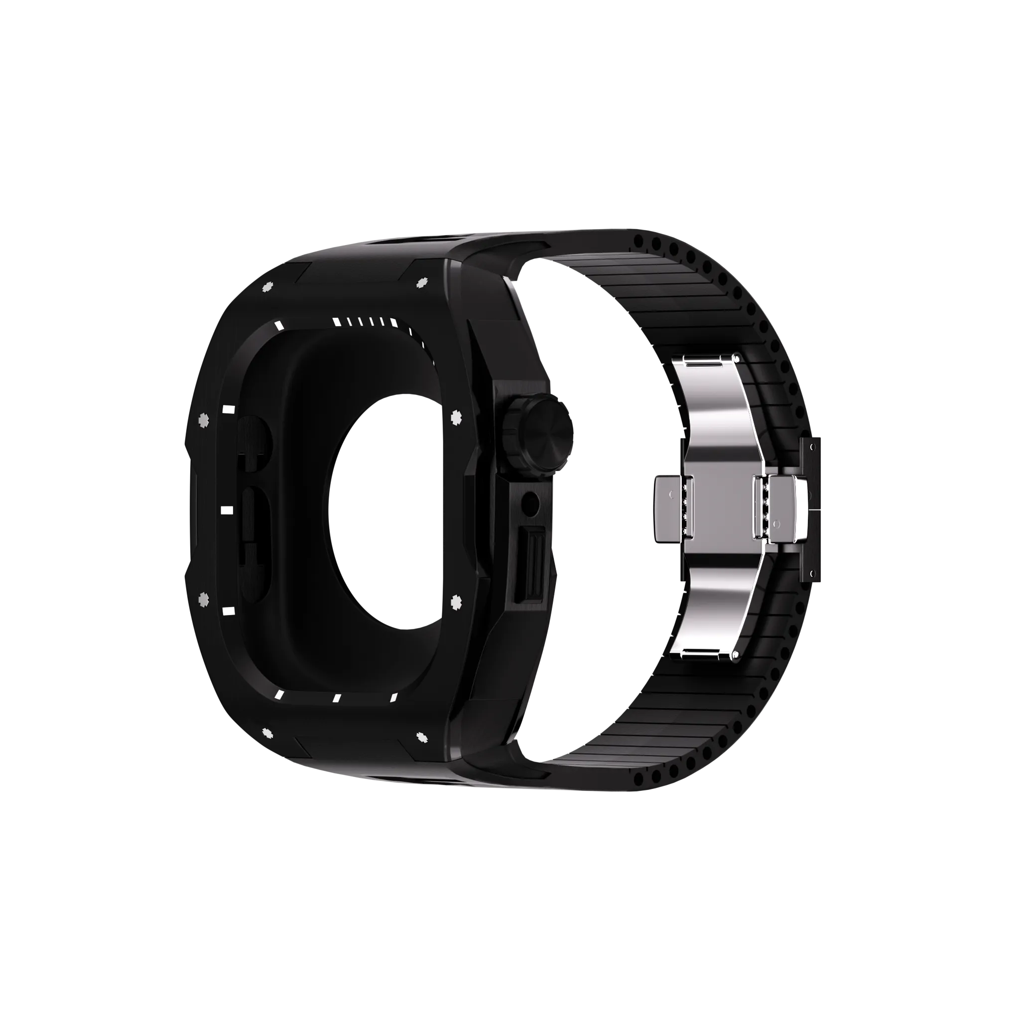 Reqior Funda con correa de goma Apple Watch 45mm (negro)