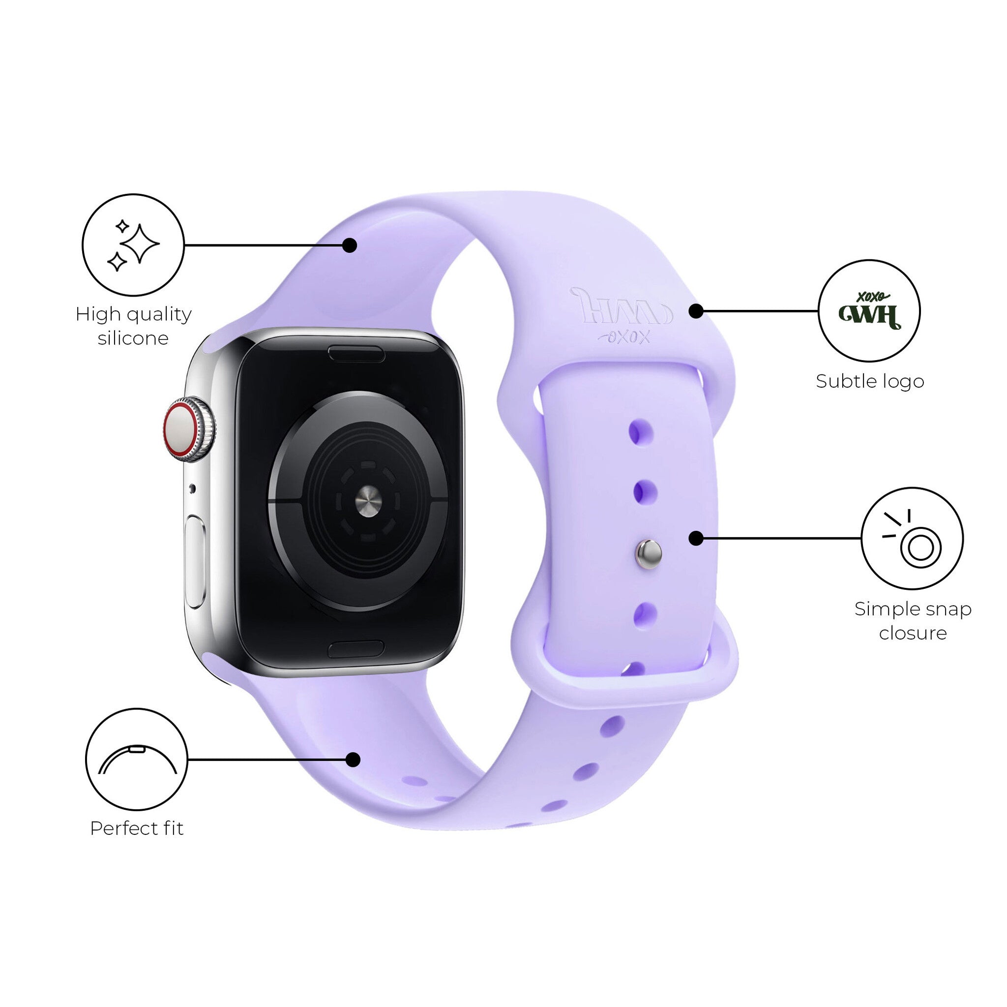 Correa silicona xoxo Wildhearts Apple Watch (lila)