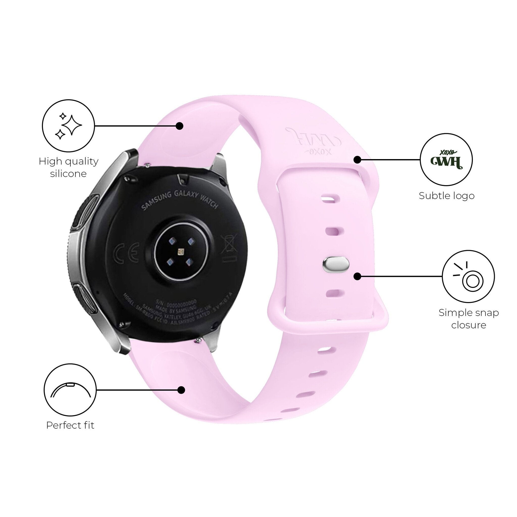 Correa silicona xoxo Wildhearts Samsung Galaxy Watch 4 Classic 46mm (rosa brillante)