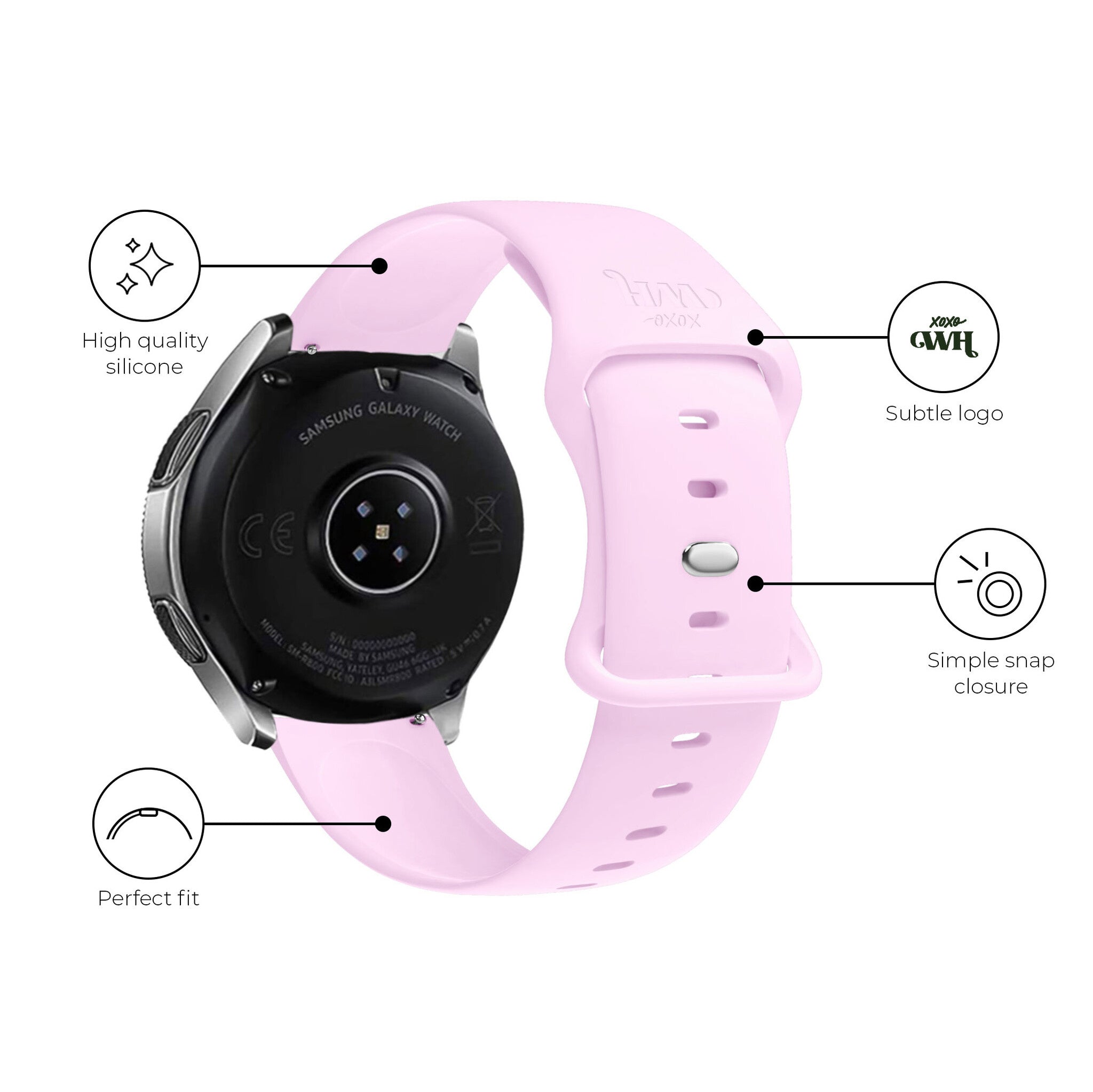Correa silicona xoxo Wildhearts Samsung Galaxy Watch 3 41mm (rosa brillante)