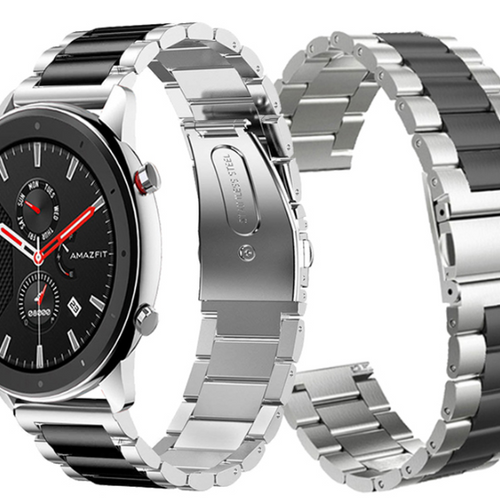 amazfit-gtr-stalen-band-zilver-zwart