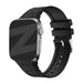 Bandz Correa silicona Apple Watch con estampado de cuero (negro)