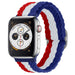 Correa ajustable nylon tejido Apple Watch (rojo/blanco/azul)