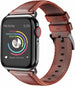 Correa de cuero Apple Watch (marrón-rojo)
