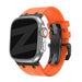 Bandz Apple Watch Silicone Strap 'Luxe Liquid' (Orange With Black)