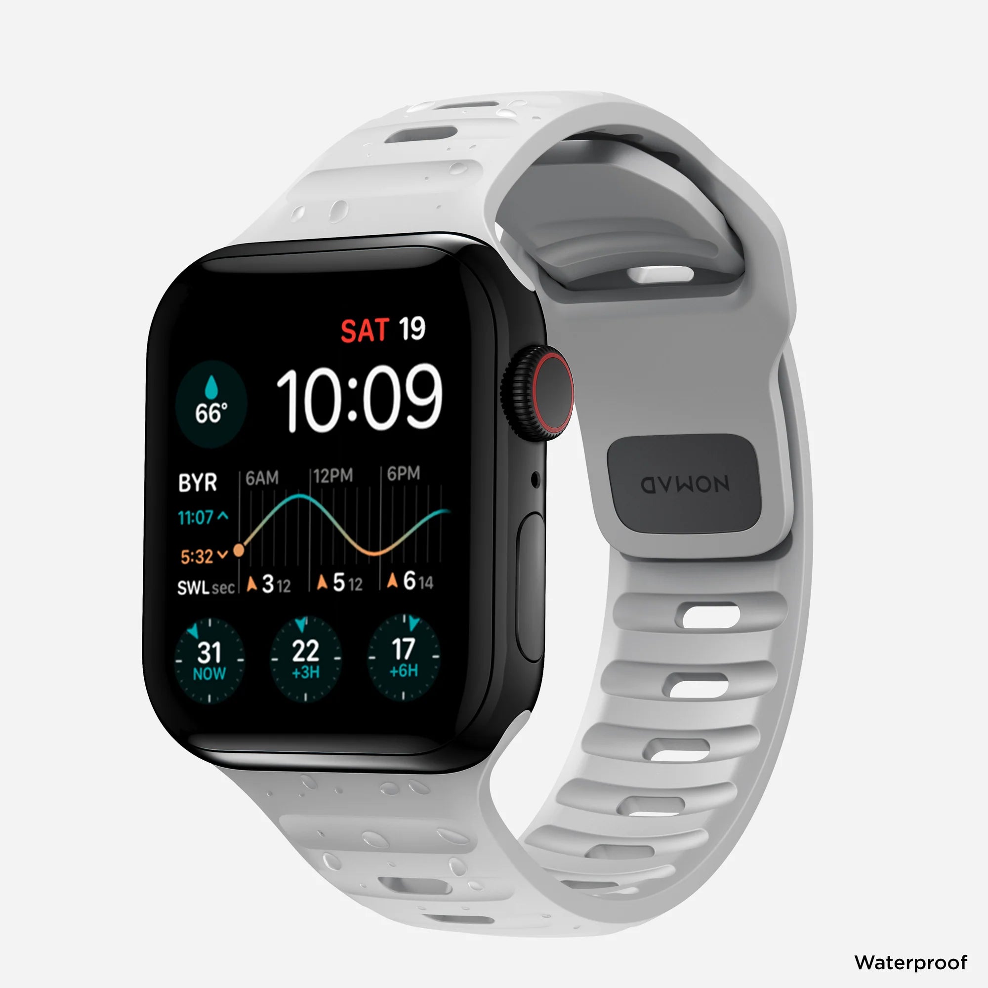 Nomad Correa silicona deportiva Apple Watch (gris lunar)