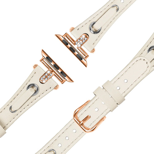 Bandz Correa cuero 'T-belt' Apple Watch (beige)
