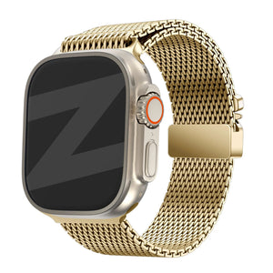 apple watch milanese strap with parachute buckle gold