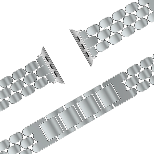 Bandz Correa acero 'Oval' Apple Watch (plata)