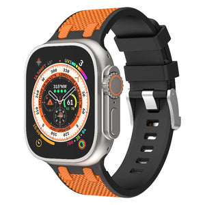 apple watch sport grain band black orange