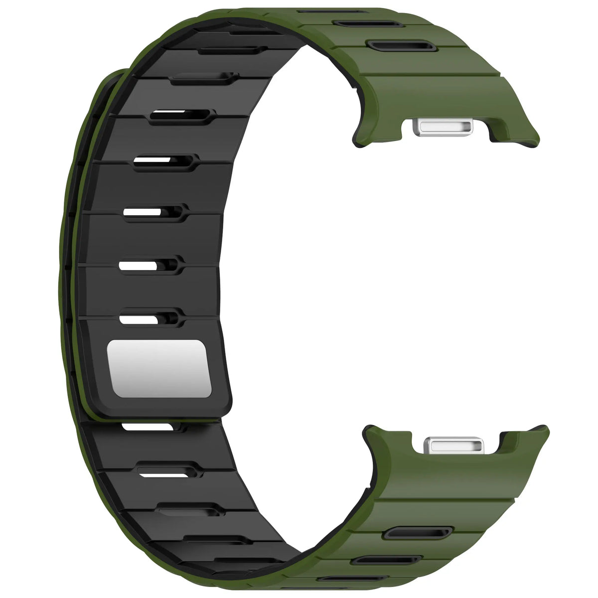 Samsung Galaxy Watch 8 - 40mm Magnetic Silicone Strap (Army Green/Black)