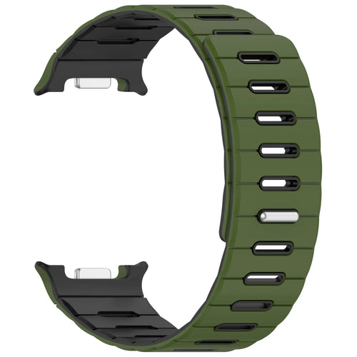 Samsung Galaxy Watch 8 - 44mm Magnetic Silicone Strap (Army Green/Black)