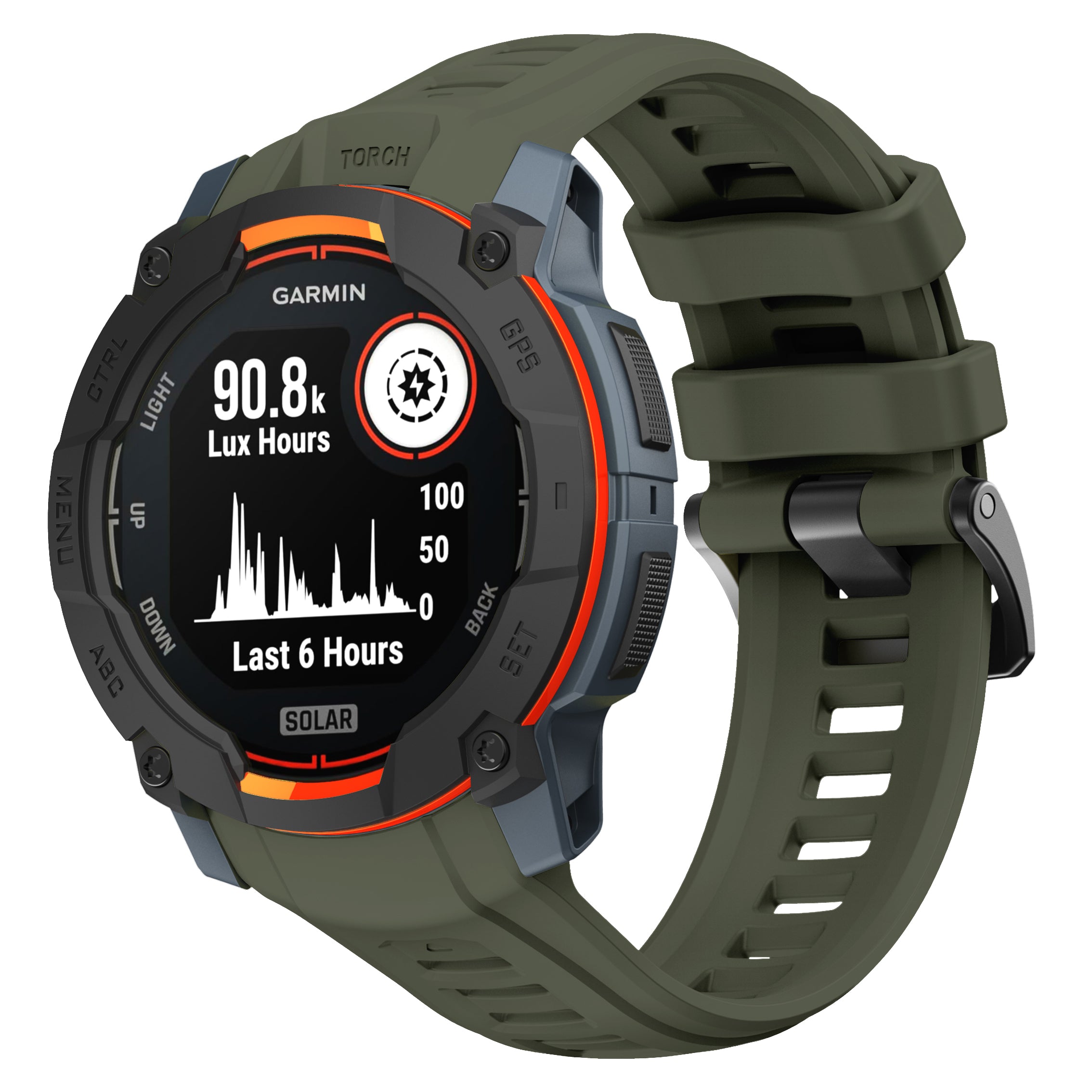 Garmin Instinct 3 - 50mm Silicone Strap 'Perfect Fit' (Army Green)