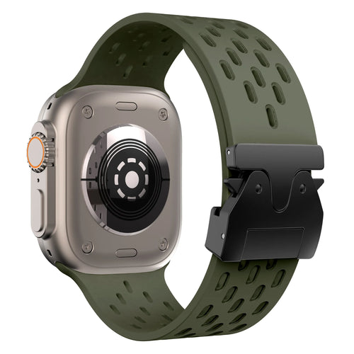 Correa silicona air con P-buckle Apple Watch (verde militar)