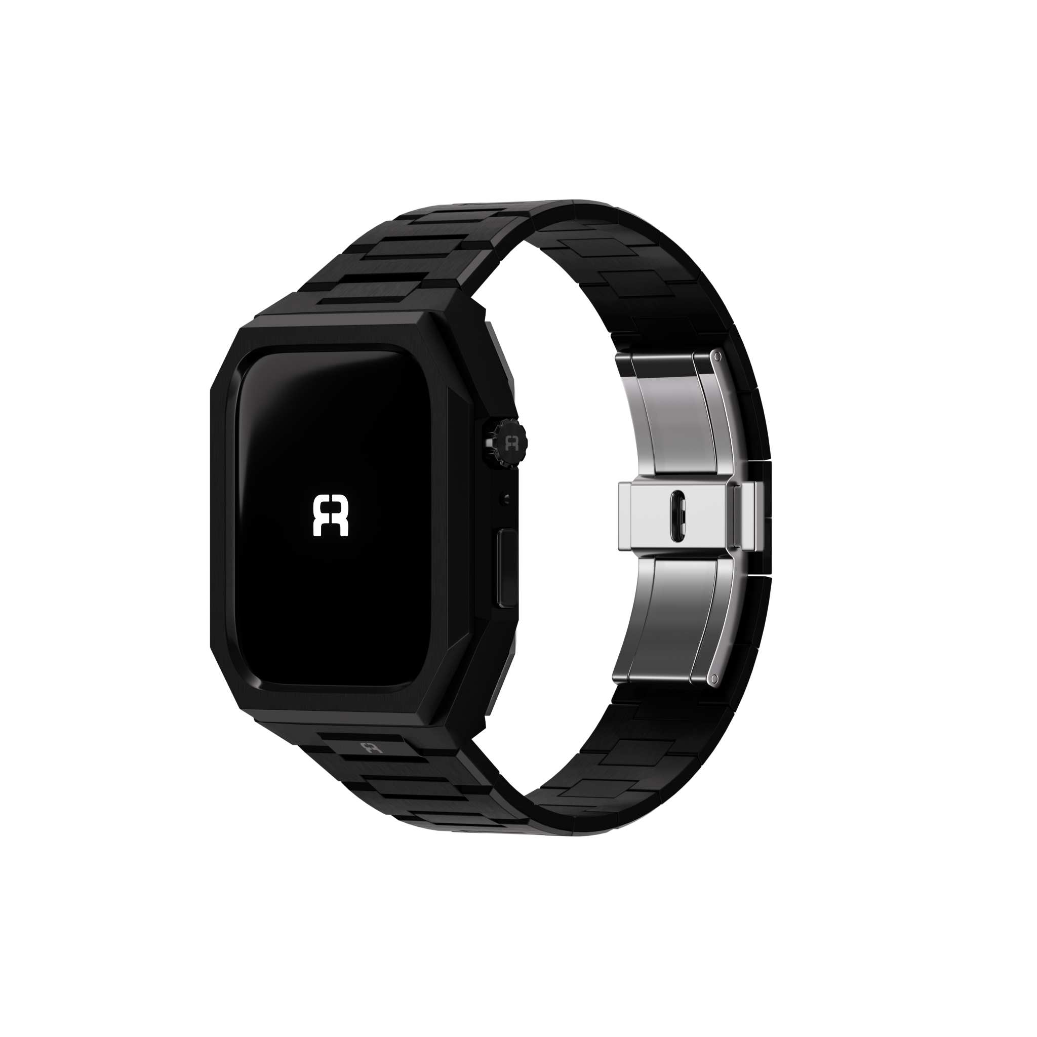 Reqior Funda con correa de acero 'Nautilus' Apple Watch 45mm (negro)