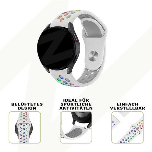 Bandz Coros Apex 42mm Sport Strap 'Deluxe' (White/Colourful)