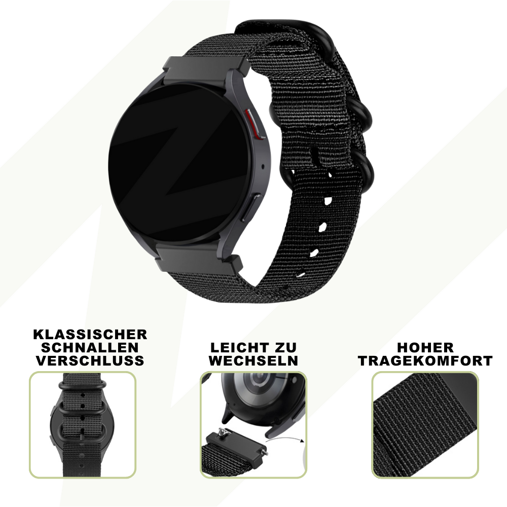 Bandz Coros Apex 42mm Nylon Strap with Buckle (Black)