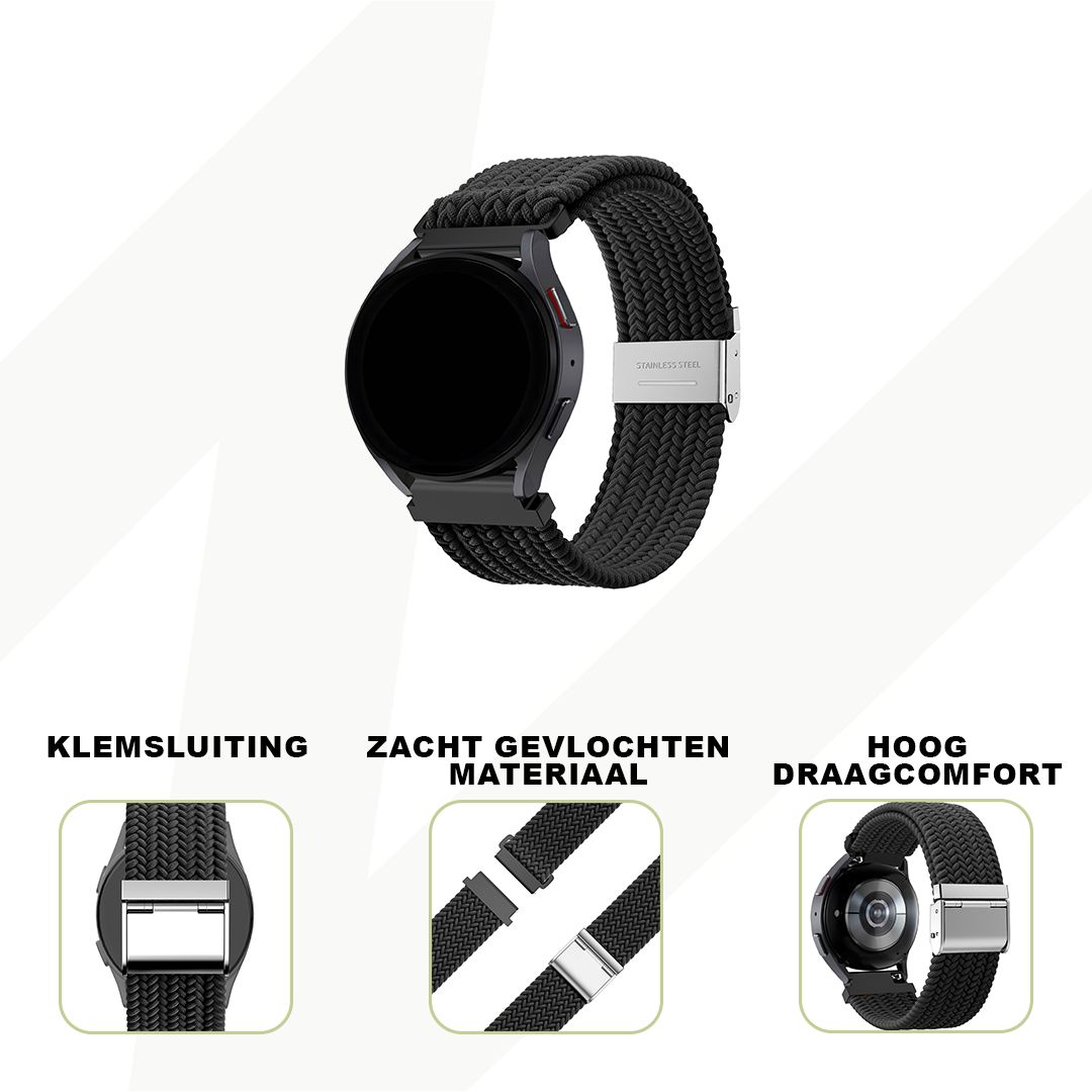 Bandz Garmin Vivoactive 3 Woven Nylon Strap (Black)
