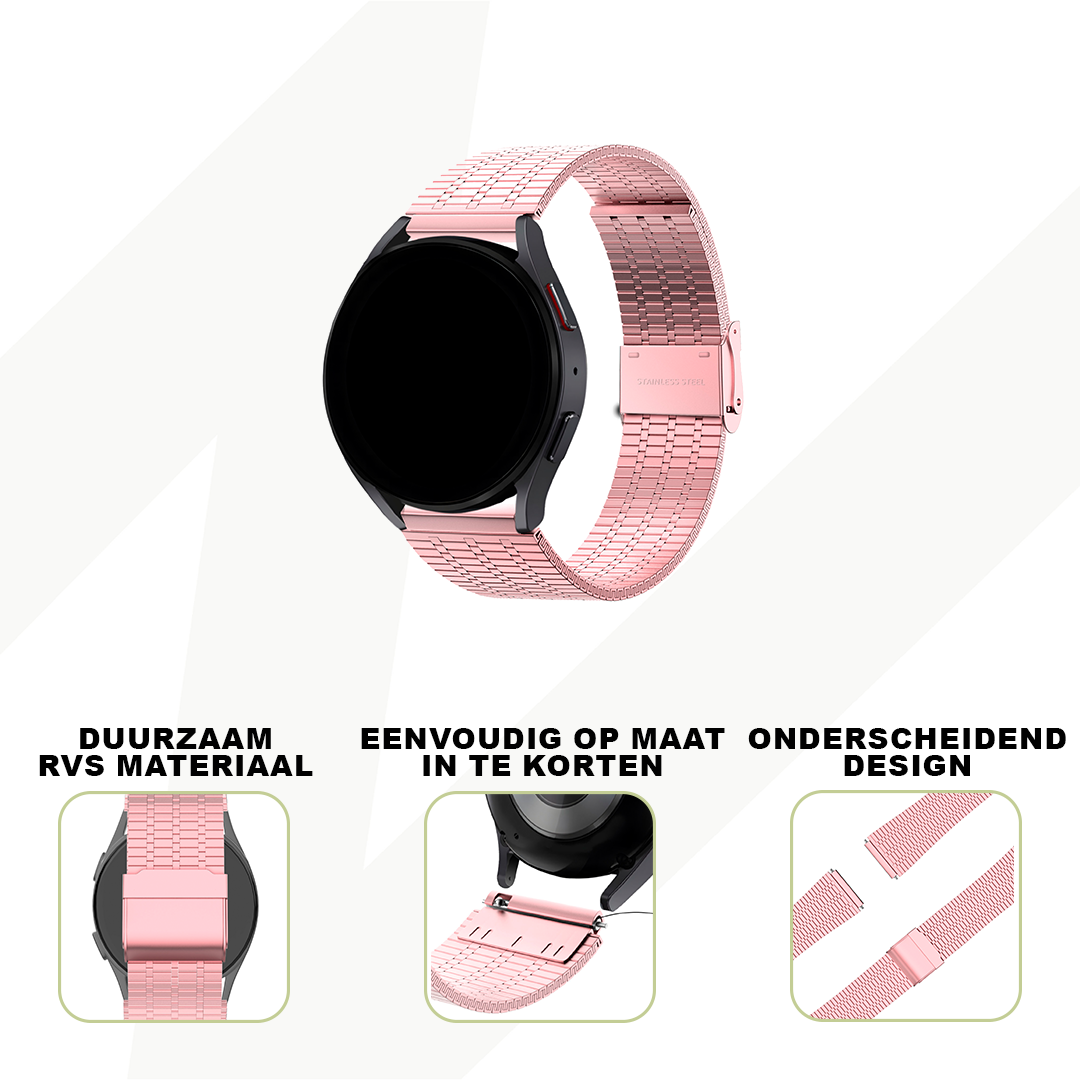 Bandz Correa acero ajustable Garmin Vivoactive 3 (rosa)