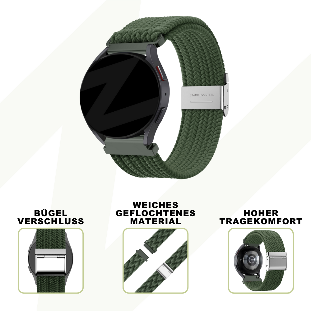 Bandz Correa nylon tejida Suunto 9 Peak Pro (oliva verde)
