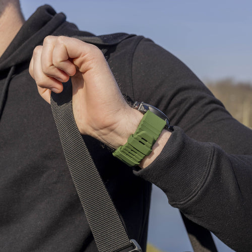 Bandz Correa silicona con hebilla Garmin Descent MK3i - 51mm (verde oscuro)