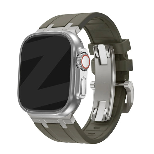 Bandz Correa silicona 'Luxe Liquid' Apple Watch (cafe/titanio)