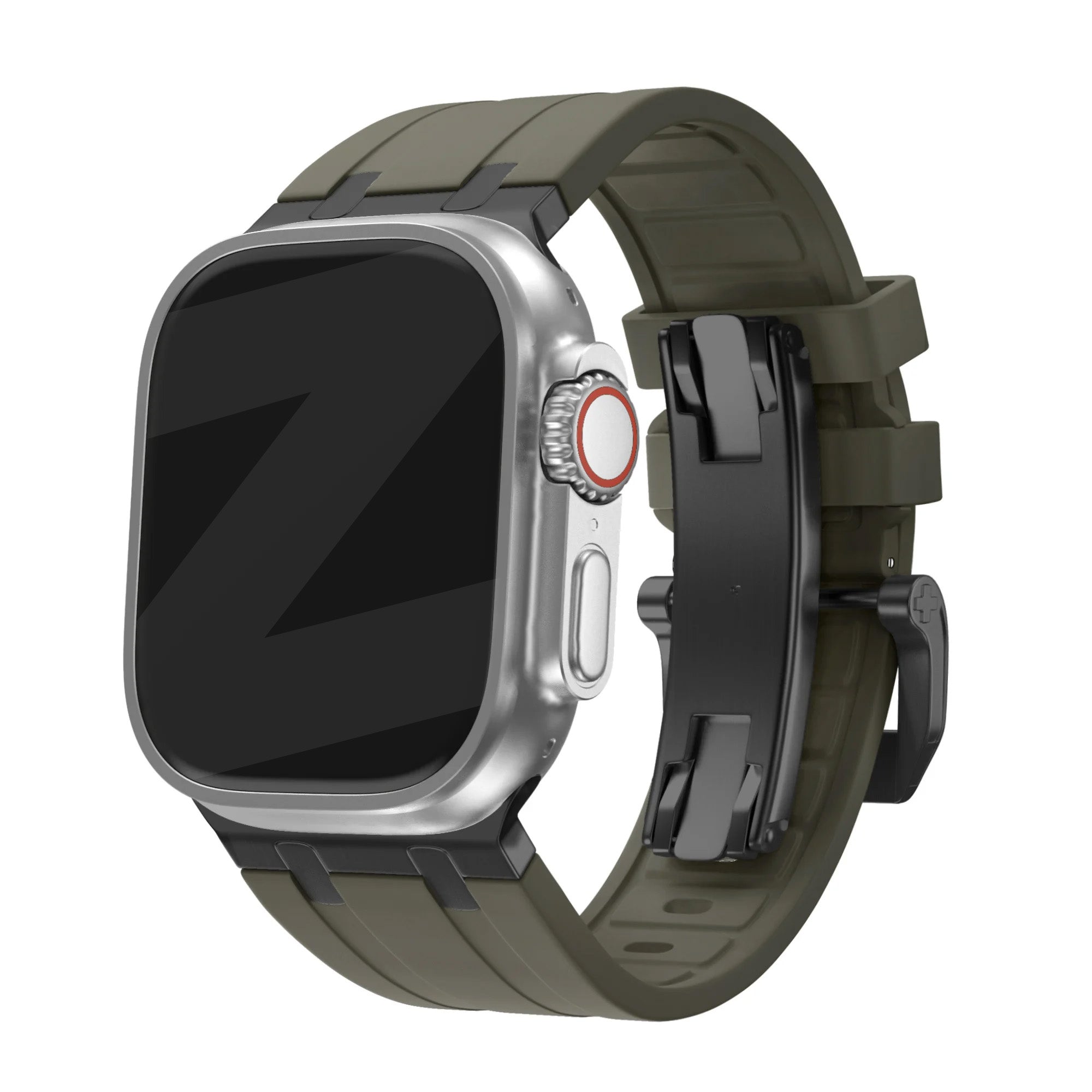 Bandz Correa silicona 'Luxe Liquid' Apple Watch (cafe/negro)