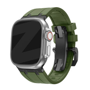 Bandz Correa silicona 'Luxe Liquid' Apple Watch Ultra (verde/negro)