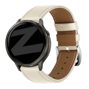 Bandz Correa cuero 'Deluxe' Garmin 18mm (beige)