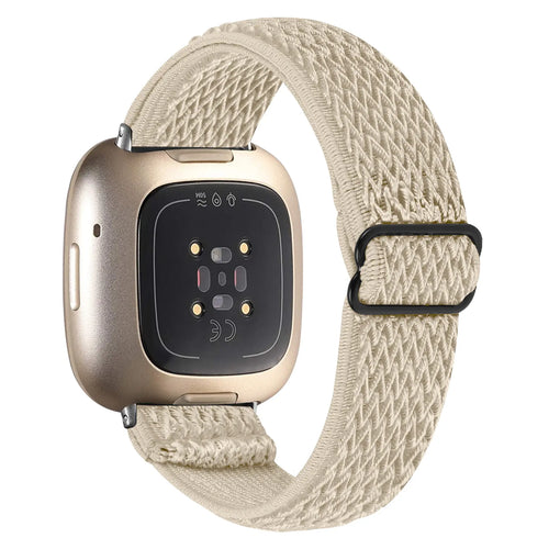 Fitbit Versa 4 Elastic Strap (Beige)