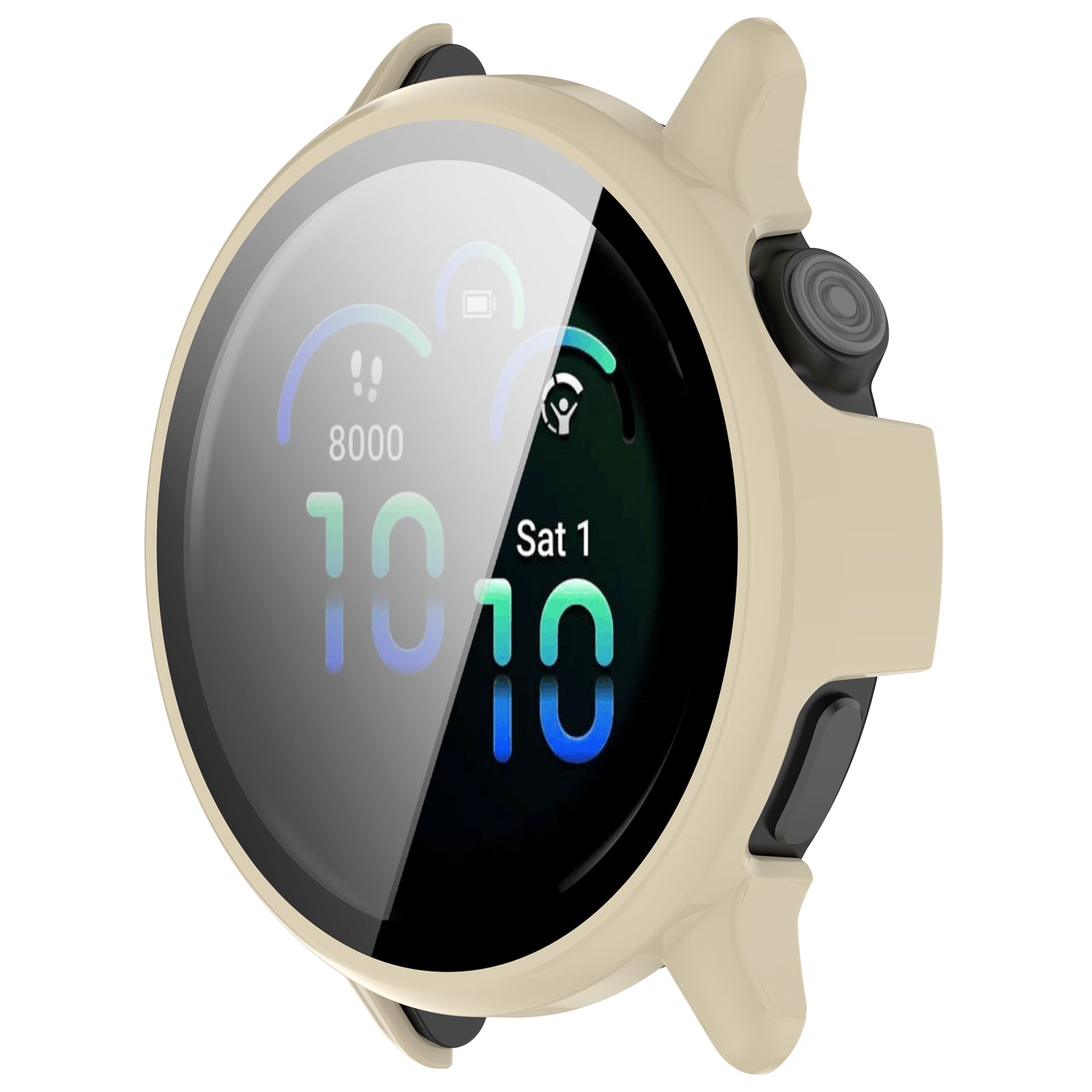 Funda rígida con vidrio Garmin Vivoactive 6 (beige)