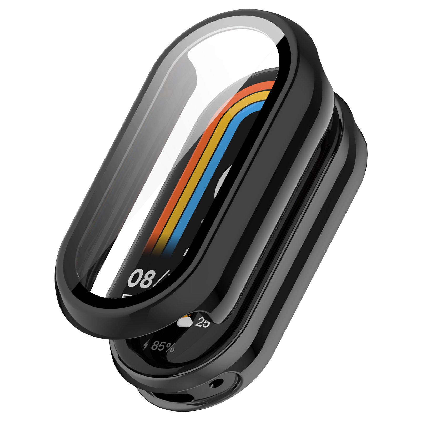 Funda resistente con vidrio Xiaomi Smart Band 10 (negro)