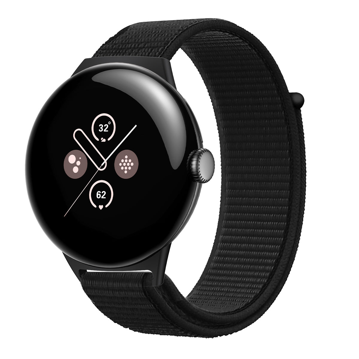 Google Pixel Watch 4 - 45mm Nylon Strap (Black)