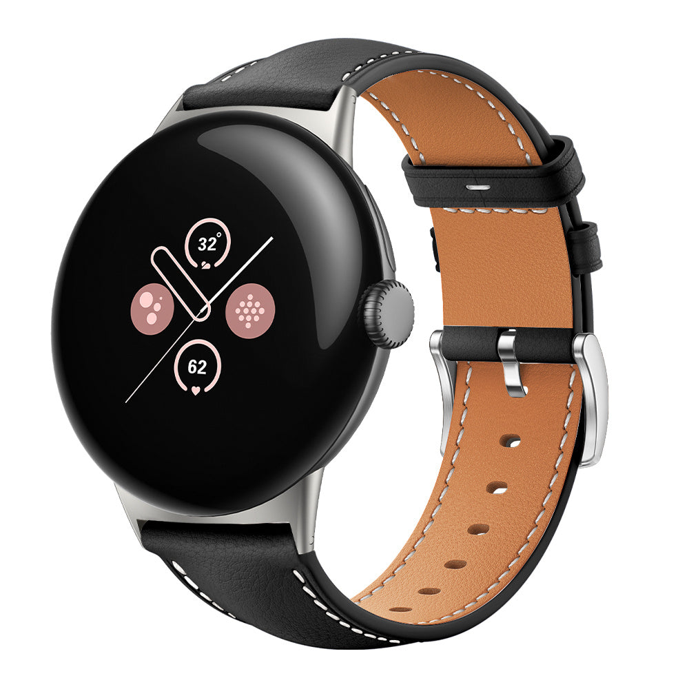 Google Pixel Watch 4 - 45mm Leather Strap (Black)
