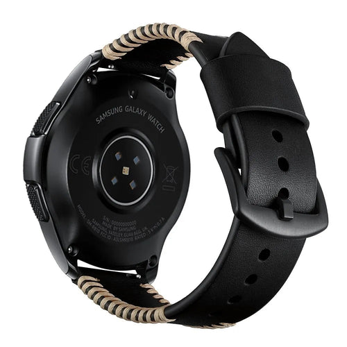 ICE Smart TKS Rectangular 1.41 Stitched Leather Strap (Black)