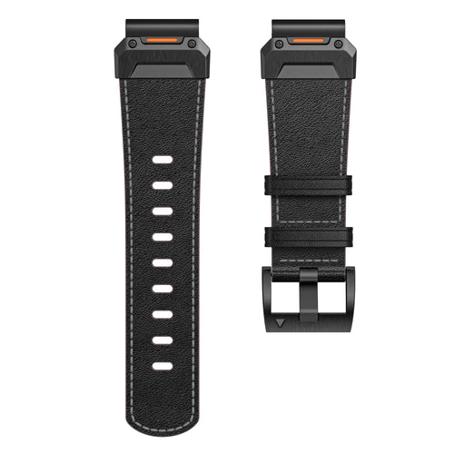 Garmin Quatix 5 / 6 / 7 Genuine Leather Strap (Black)