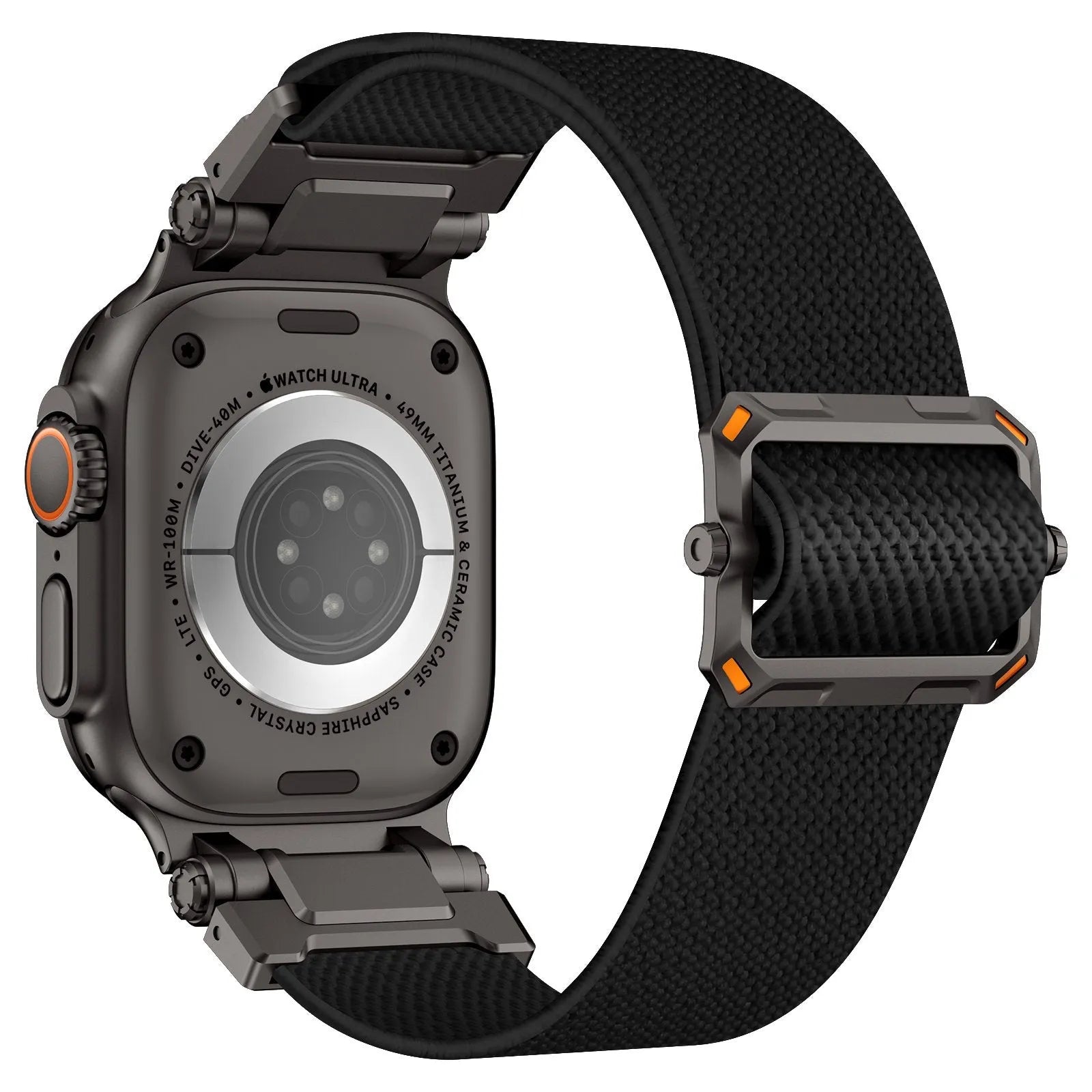 Correa poliéster 'Explorer' Apple Watch (negro/negro)