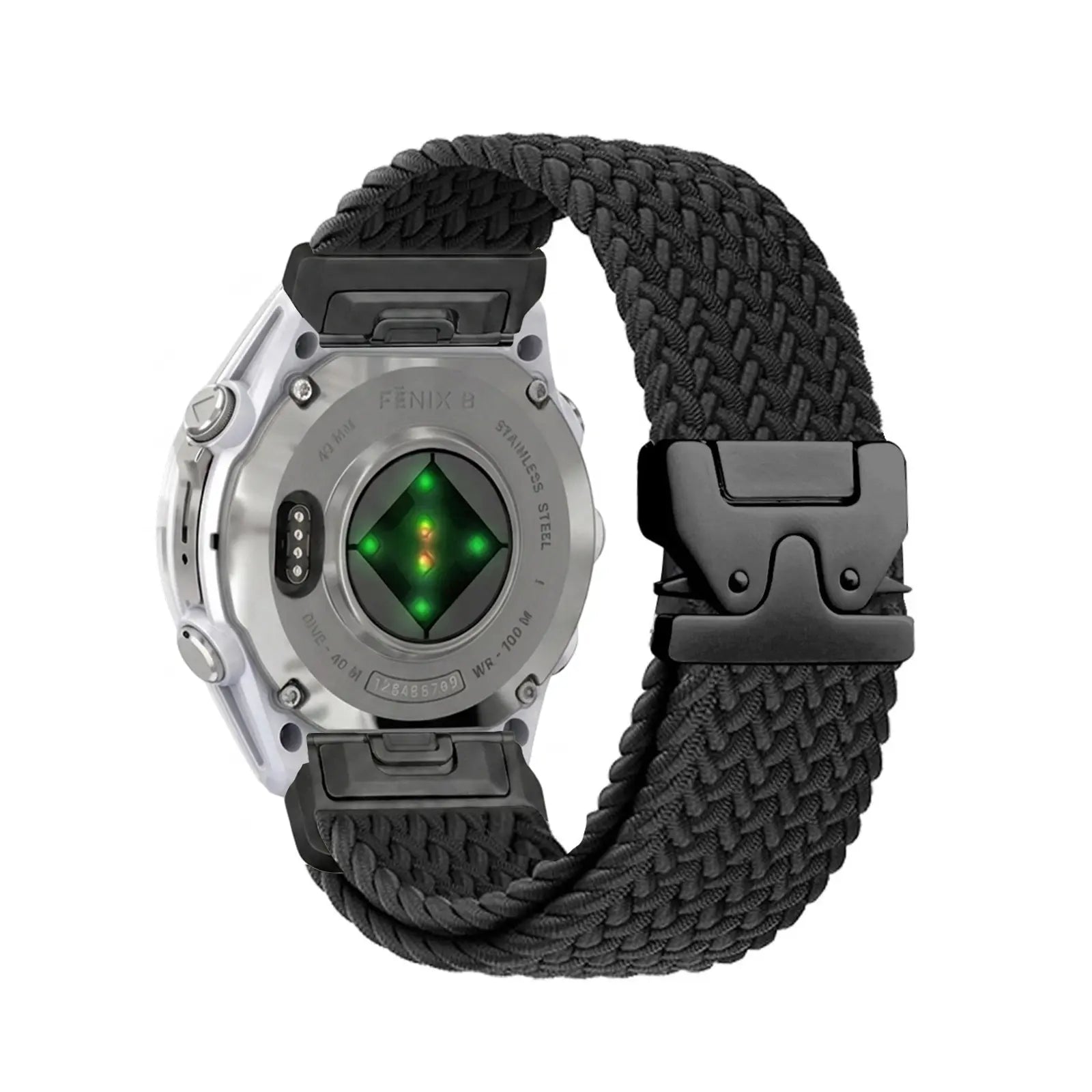 Correa trenzada con hebilla-P Garmin Quatix 8 Pro - 47mm (negro con negro)